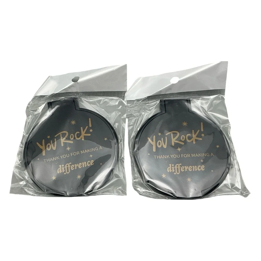 10 Piece Inspirational Compact Mirror Set Black Gold Motivational Quotes